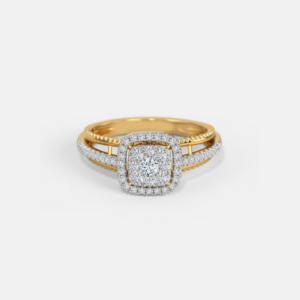 Halo Diamond Cluster Ring